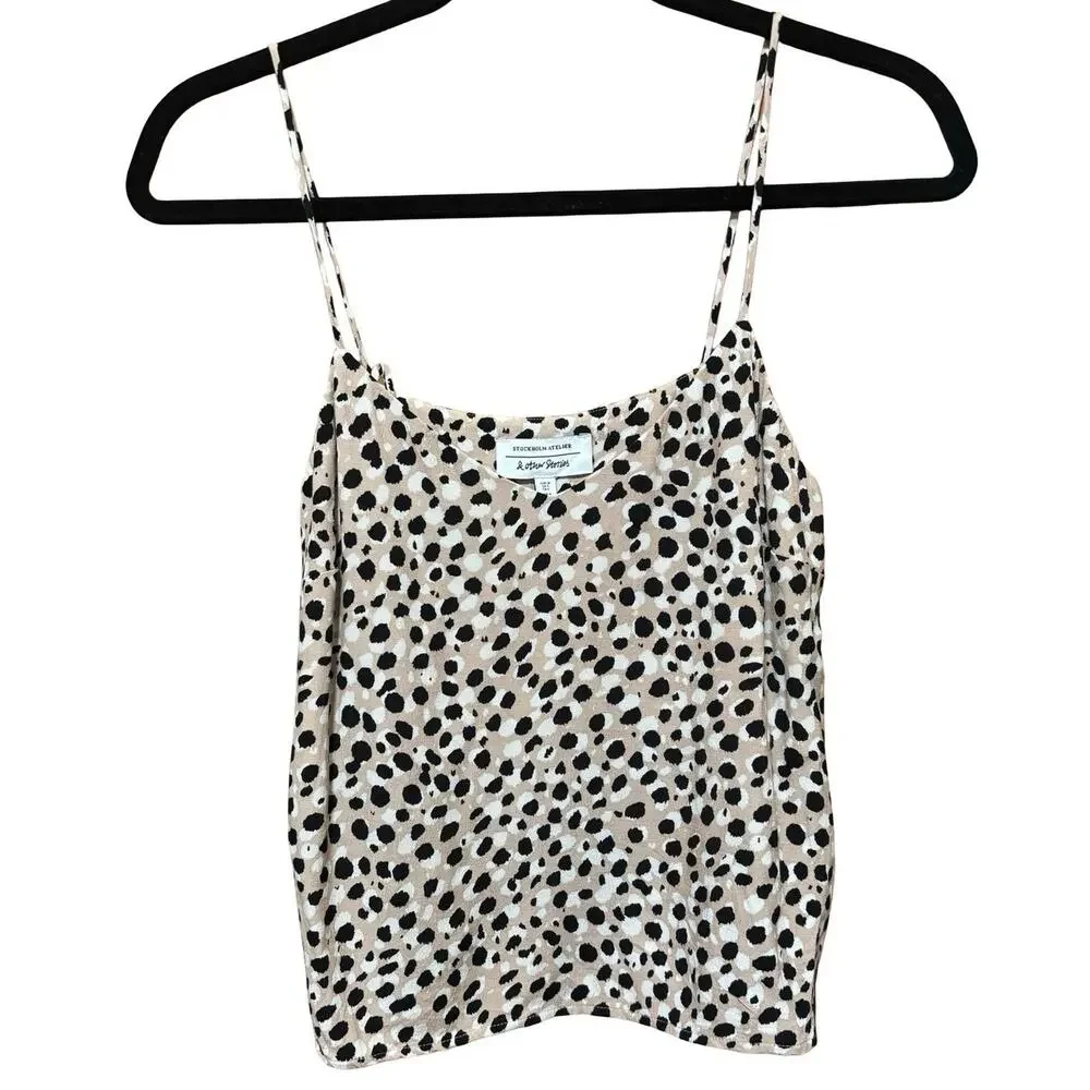 & Other Stories Leopard Print Spaghetti Strap Tank | Size 4
